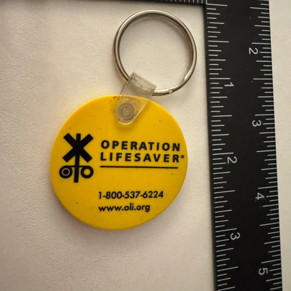 Operation‎ Lifesaver Keychain Railroad Crossing Yellow Safety